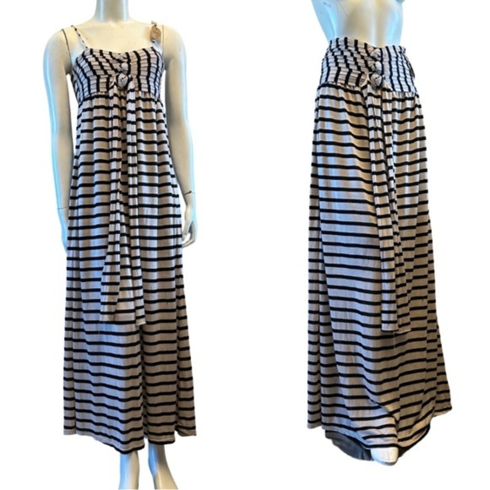 Nwt COVET Chic Black and Cream Striped Multi Wear Maxi Dress or Skirt